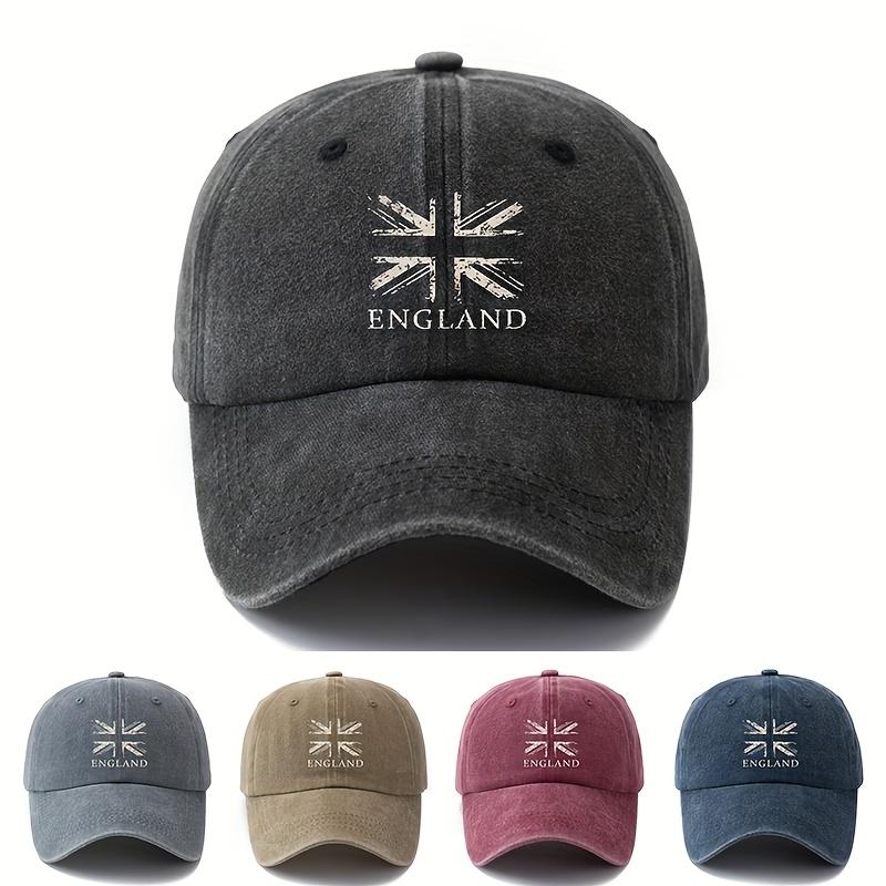 Eine vielseitige Baseballkappe mit britischer Flagge für Männer und Frauen, ein klassischer, vintage-gewaschener, leichter Outdoor-Hut mit gebogenem Schirm, ein Tr