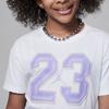 Jordan Graphic T-Shirt Digital Pattern Round Neck Short Sleeve Kids Tops White 45C990-001