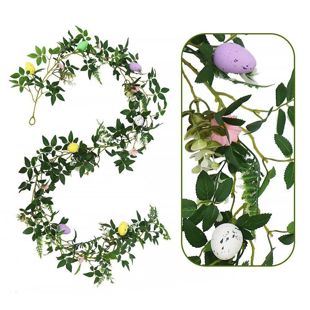 Colorful Spring Eggs Garland Real Touch Simulation Eggs Pendants Front Door Porch