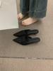 Breathable lace bag head half slippers women's summer wear French beautiful sandals 3cm kitten and pointed muller shoes
