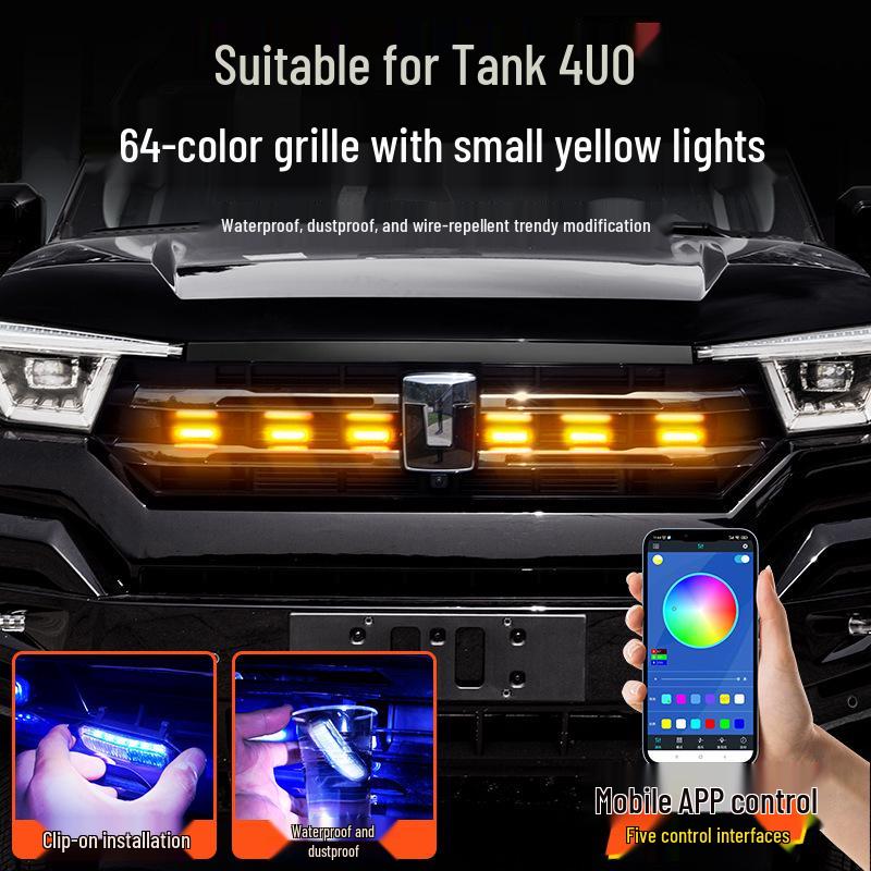 Custom Parts for 2023-2025 Tank 400hi4 Yellow LED Grille Light