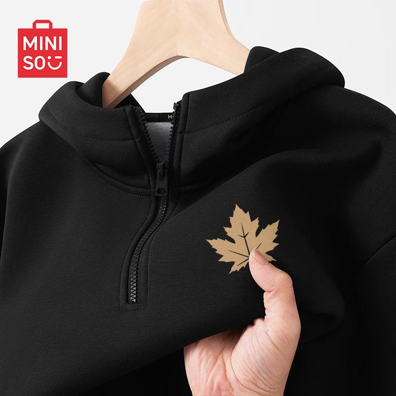 

MINISO Men s Half-Zip Fleece Lined Hoodie XL