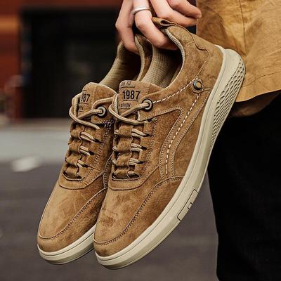 Trendy Herfst Heren Casual Koreaanse Leren Board Schoenen, Jeugdige Stijl, Grote Maten Beschikbaar