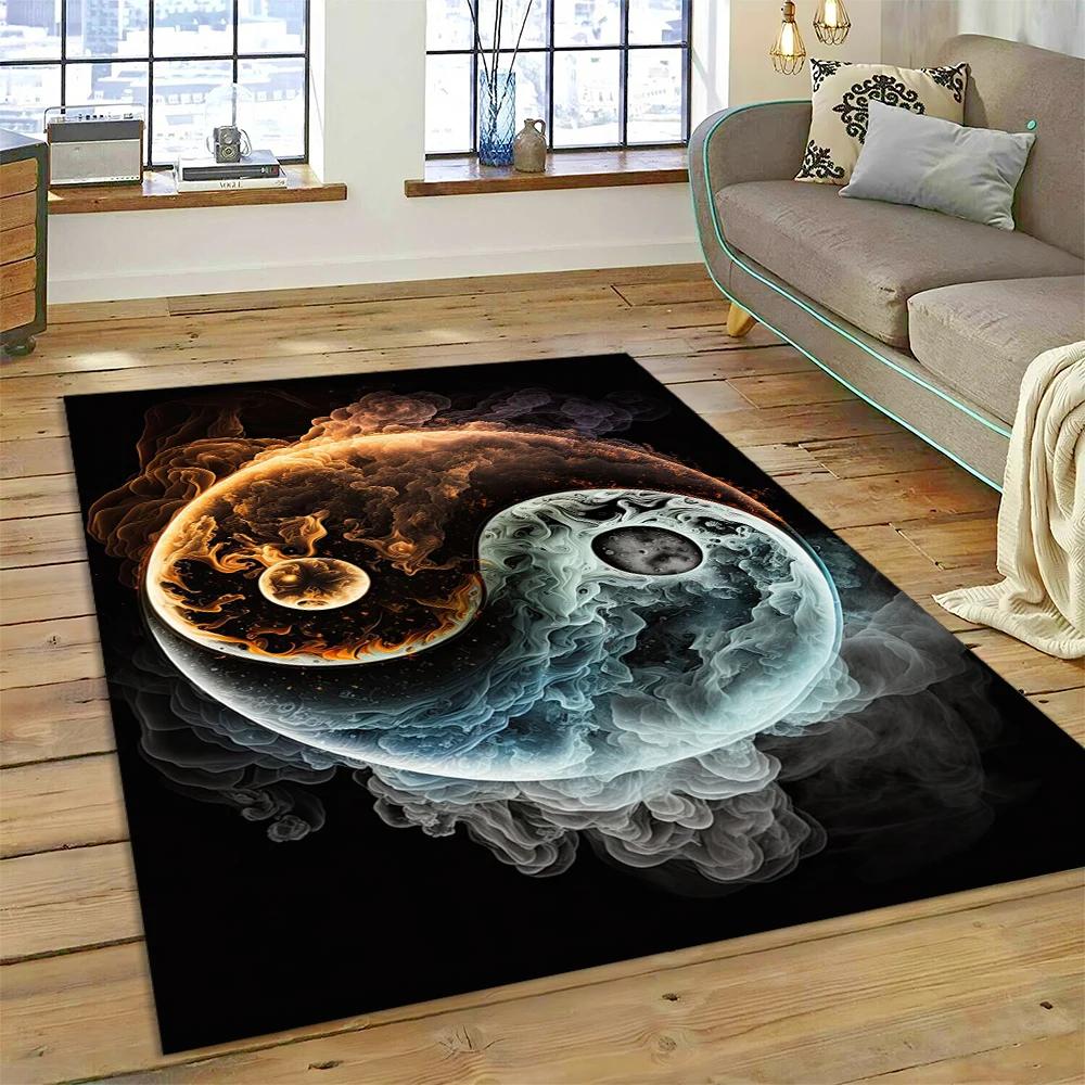 3D Naturalize Yin and Yang Chinese Tai Chi Carpet Rug for Home Living Room Bedroom Sofa Doormat Decor,Kids Area Rug Non-slip Mat