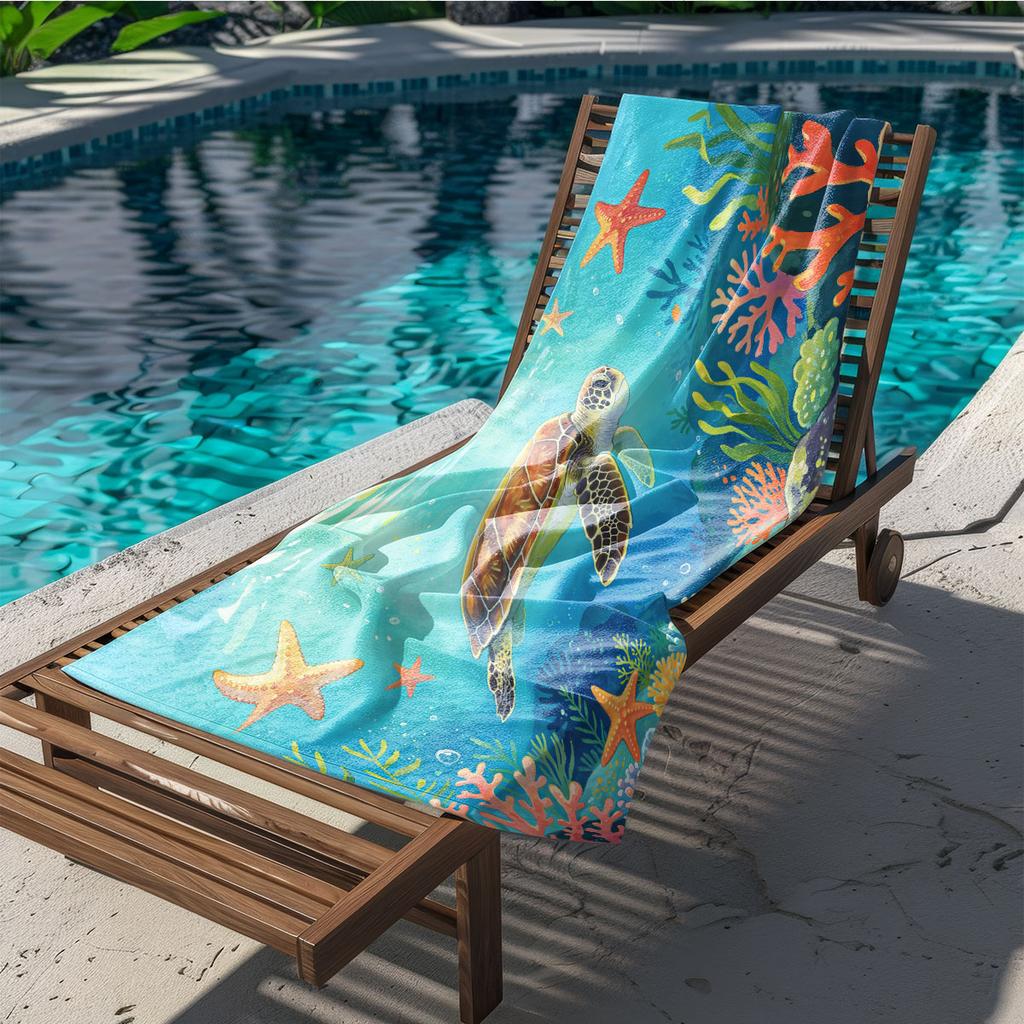 sea turtle Print Towel Sport QuickDrying Super Absorbent Camping Towel Super Soft Lightweight Gym Swimming Yoga Beach Towel