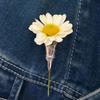 Bouquet Brooch Artistic Vase Shape Lightweight Alloy Insert Real Dried Flowers Decorative Brooch Wearable Flower Accessory