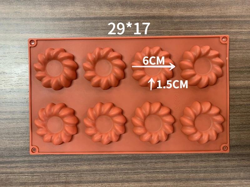 8cavity Flower Silicone Cupcake Oval Doughnut Mold MuffinChocolate Moulds for Baking Mini Dessert Kitchen DIY Cooking Tools Tray