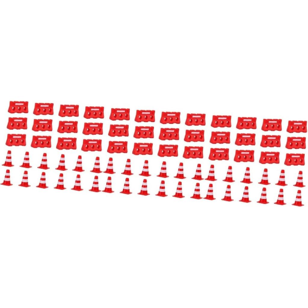 Kisangel 72 Pcs Road Sign Barricade Toy Kids Decor Mini Toys for Kids Childrens Play Sets Orange Cones Mini Safety Cones Mini Toy Traffic Cones
