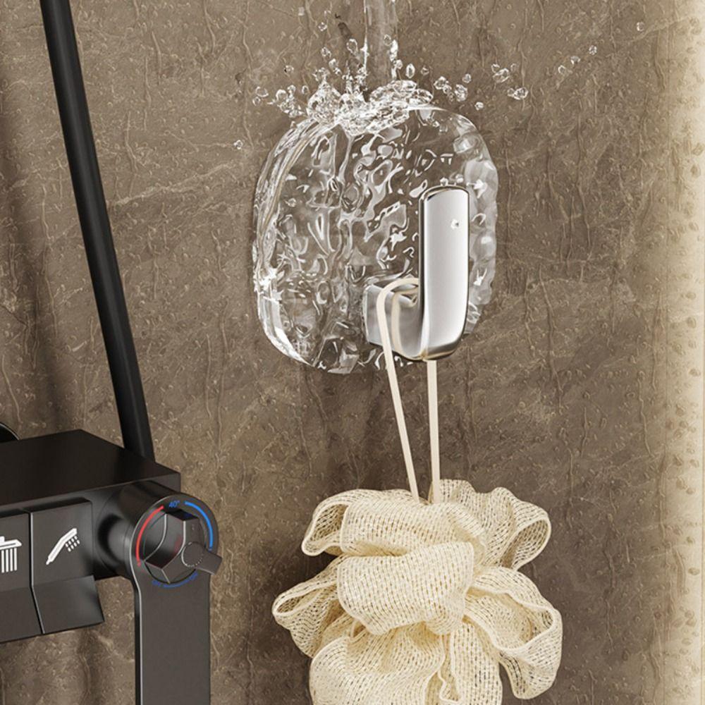 4 Pcs Self Adhesive Acrylic Wall Hook Transparent Key Bag Hooks Towel Rack Coat Hanger Living Room