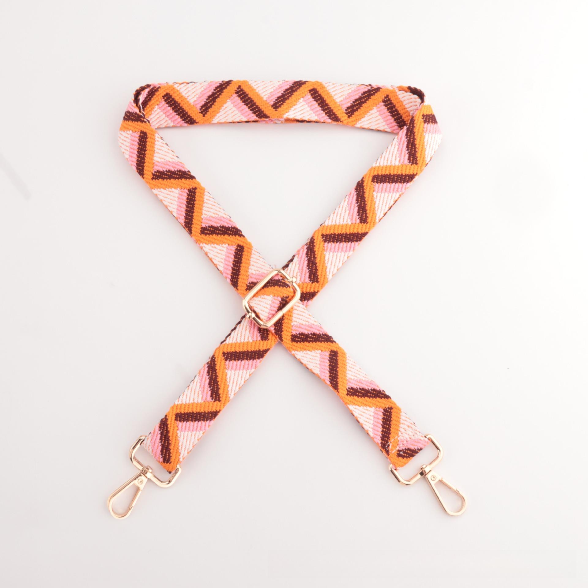Fashion New Single Shoulder Crossbody Shoulder Strap Women s Bag Adjustable Geometric Wavy Strap Versatile Bag Pendant Bag Strap Light gold button.