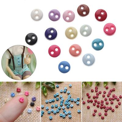 Color Scrapbooking Decor 2 Holes Round Doll Buttons Sewing Supplies Mini Buttons BJD Accessories
