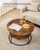 VASAGLE Coffee Table, Round Cocktail Table With Shelf, Tea Table, Easy Assembly, Metal, Industrial Design, Rustic Brown