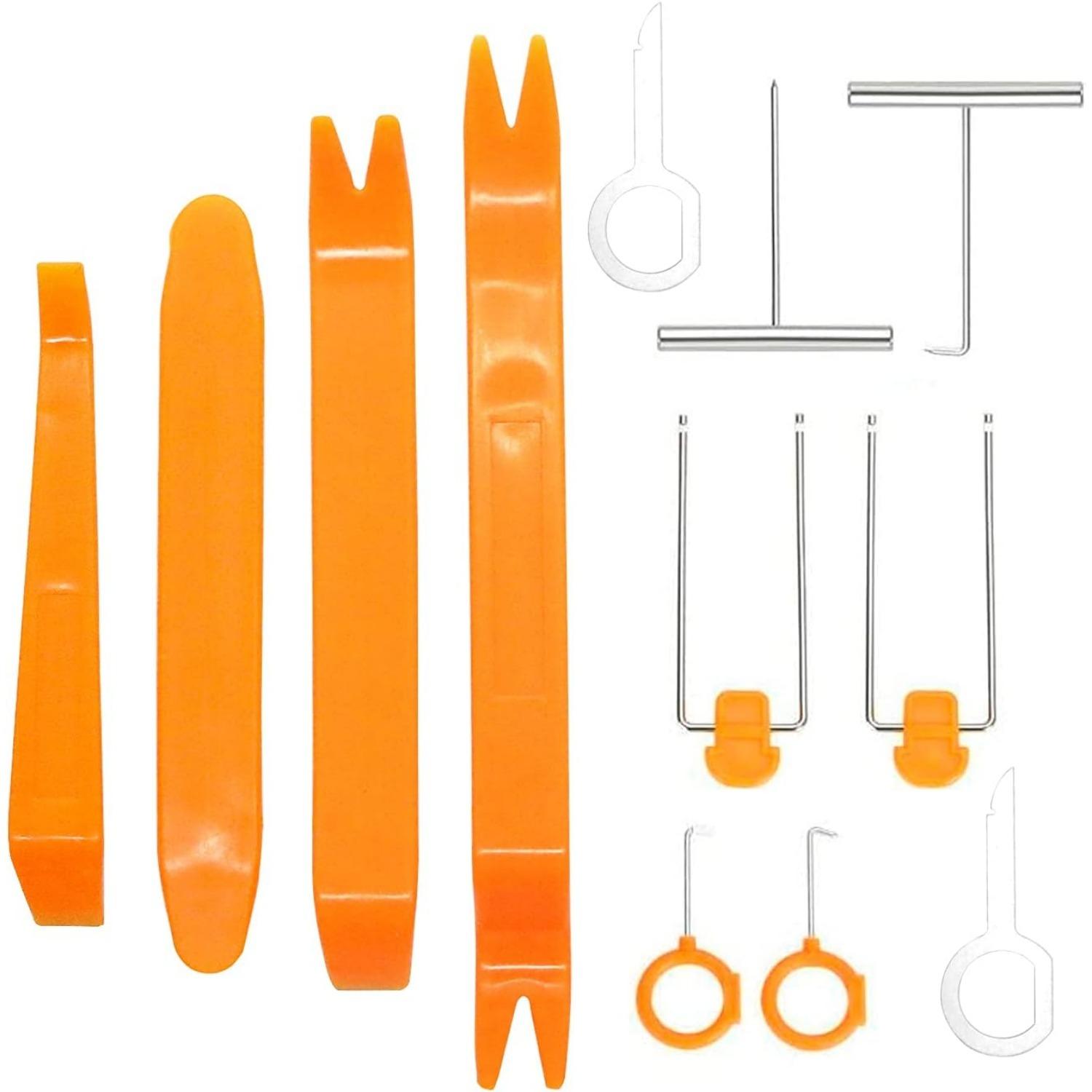 

Пластиковые клинья для автомобиля, набор клиньев для обшивки автомобиля, инструмент для снятия отделки дверей, инструменты для ремонта салона автомобиля и украшения дверей 20,17.5,16,14cm,12Pcs оранжевый