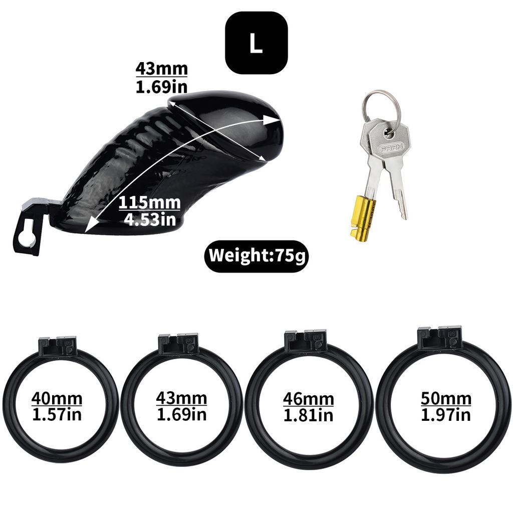 Serrure à pénis pour homme en résine portable CB Lock Serrure à pénis noire Gay Cuckold BDSM Sex Toys Ceinture de chasteté