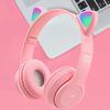 Flashing LED Cute Cat Ears Headphones Bluetooth Wireless Headset with Mic P47M Kid Girl Stereo Music Earbud Sports Headphones