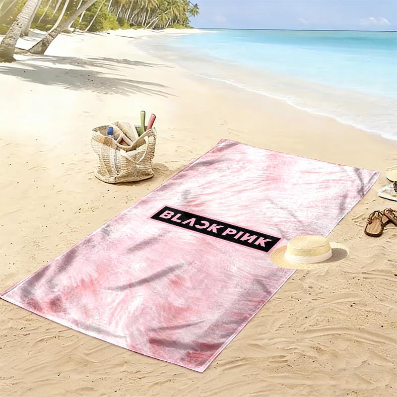 Blackpink Heartbeat Glow Beach Towel Beach Towel for Vacation Photos Portable for Travel Outdoor Pool Towel Absorbent Bath Towel Swim