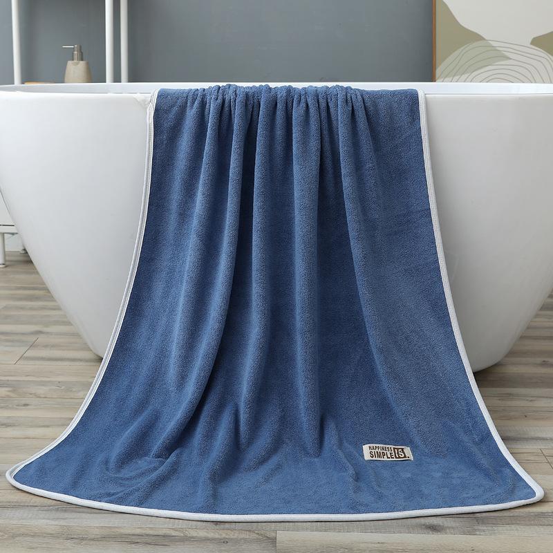 Badetuch Korallenfleece Einfarbiges Badetuch 70*140 Weich Saugfähig Verdickt Großes Handtuch Geschenk Strandtuch Neu