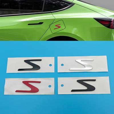 ABS S Logo Emblem Decal Rear Trunk Side Fender Badge Sticker