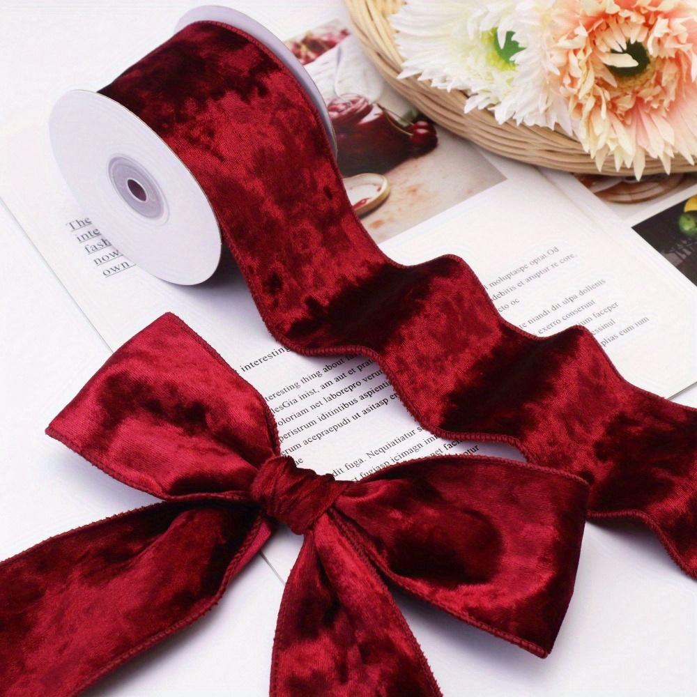 1roll Velvet Ribbon Wide Wired Velvet Ribbon for Wreaths Flower Bouquet Photography Dress Sash Wedding Decor 10 Yards Gift Packing Tape