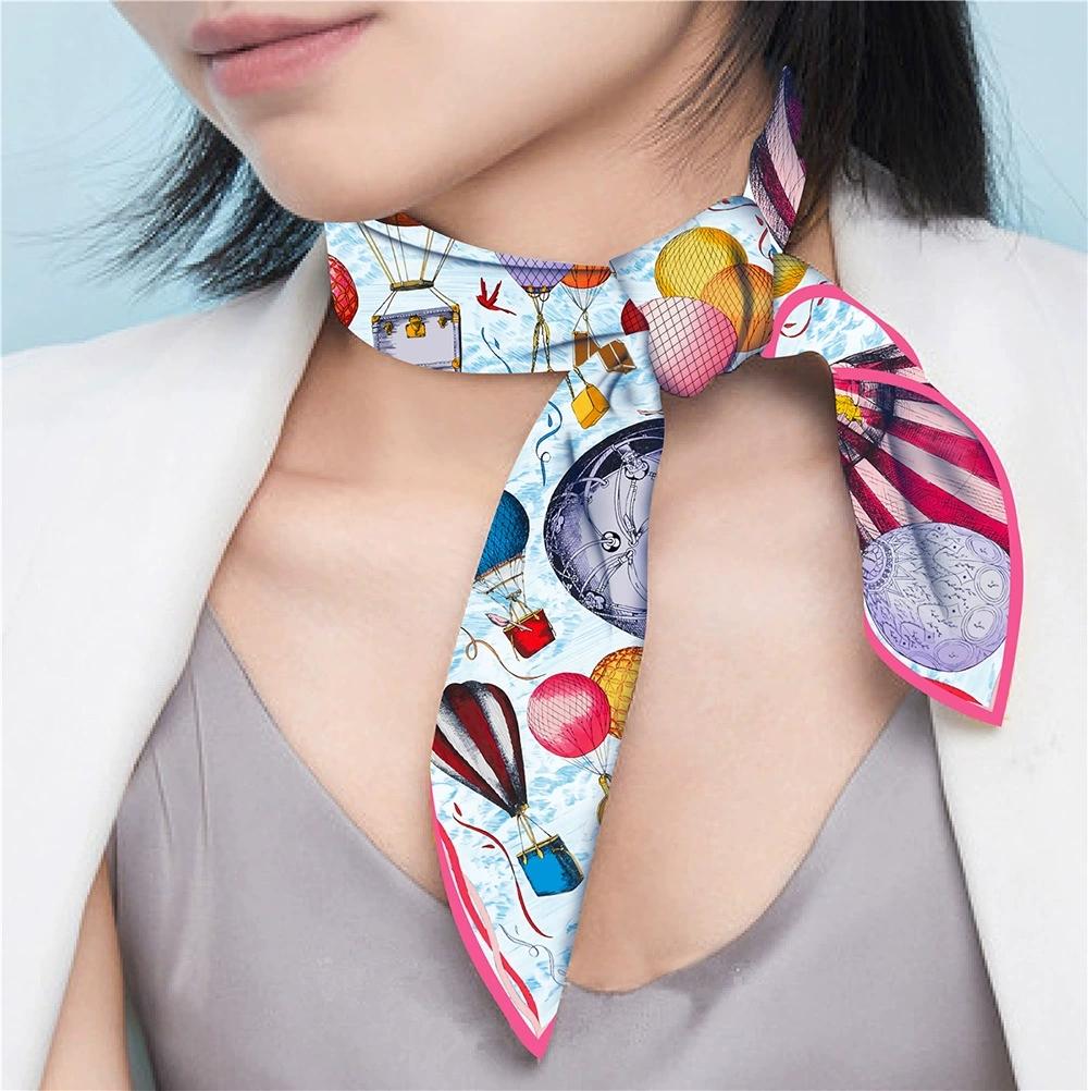 French Style 53CM Versatile Balloon Printed Small Square Scarf Women's Decorative Headband Scarf