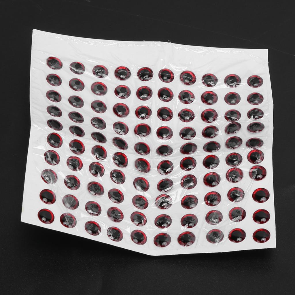 100 Stück Künstliche Fischaugen Oval 3D Falsche Fischköder-Augen Aufkleber für Köder Angelzubehör