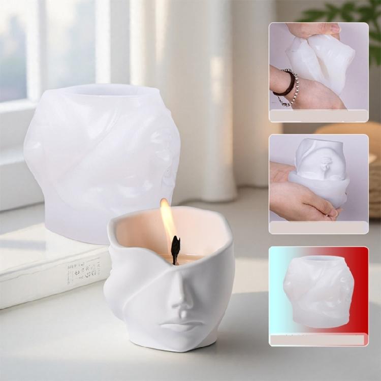 Artistic Face Shape Silicone Mold Planter Molds Resin Casting Molds Crafting Accessories for Home Gardening Projects