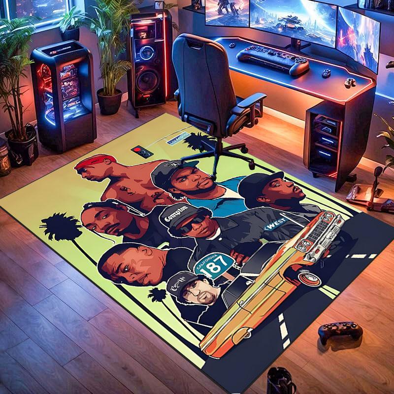Hip-Hop-Rapper-Teppich, geeignet für Wohnzimmer, Schlafzimmer, Spielzimmer, Computerraum und Heimdekoration.