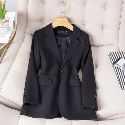 Suit Jacket for Women Spring and Autumn New Casual Suit Long-sleeved Small Person Loose Hong Kong Style Small Suit Jacket