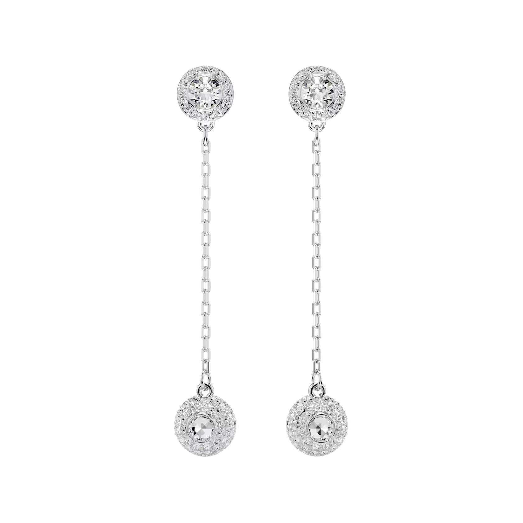 Swarovski Una Angelic Series Rhodium Plated Earrings Women earrings White 5732273 Box+Shopping Bag (Random Color)