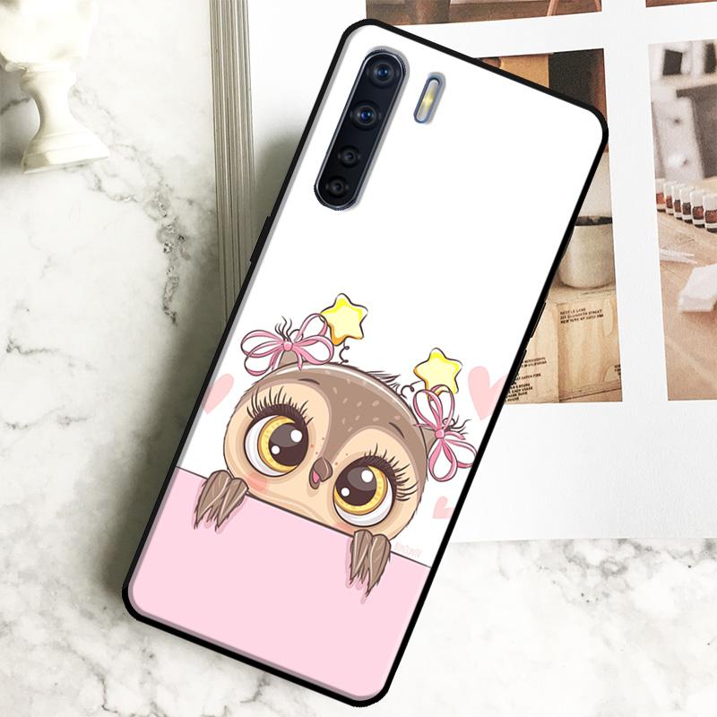 Cute Cartoon Owl Case For Oppo A79 A18 A38 A58 A78 A98 A40 A60 A80 A16 A76 A96 A15 A74 A94 A54 A17 A77 Cover