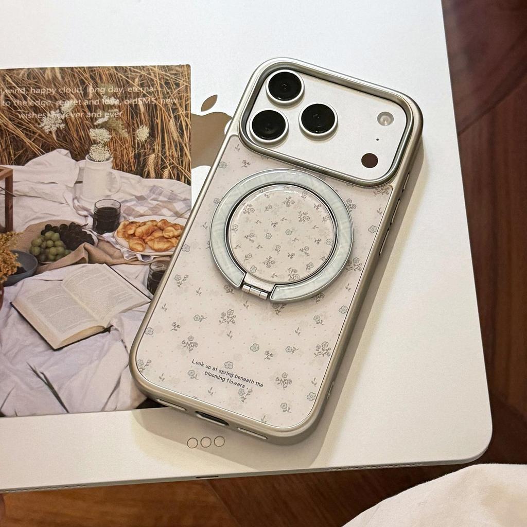 Fresh and delicate blue floral phone case for iPhone 16, iPhone 17, and iPhone 17 Pro Max