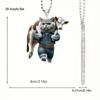 Cat Carrying Cow Christmas Home Christmas Tree Ornaments Acrylic Flat Pendant Car Pendant Keychain Pendant