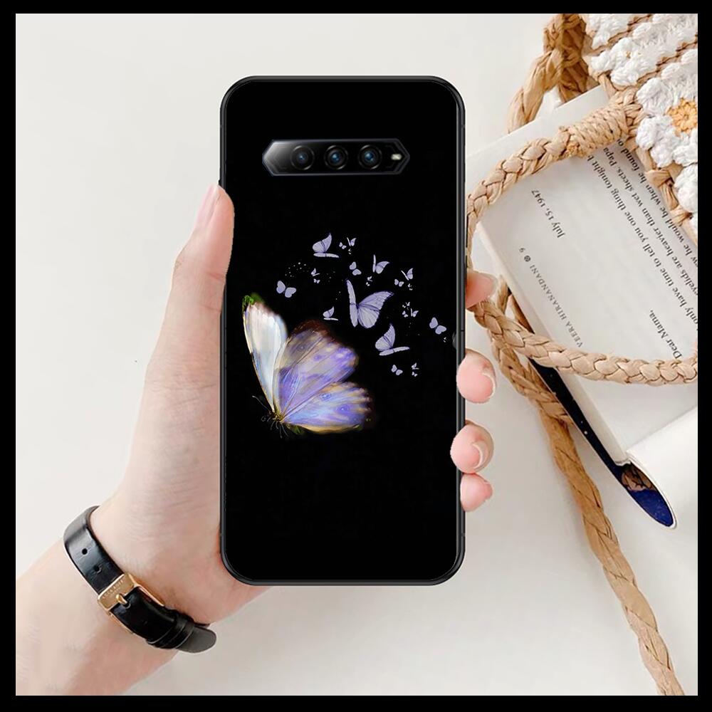Beautiful Butterfly Pattern Phone Case For Xiaomi Redmi Black Shark 4 Pro 2 3 3s Cases Helo Black Cover Silicone Back Prett Mini