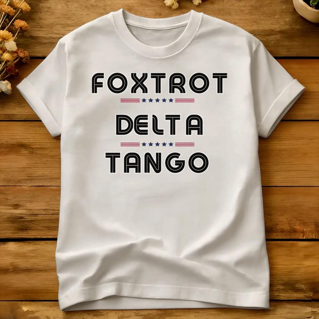 Vintage T Shirt Summer Foxtrot Delta Tango Trendy Cool T Shirts Pure Cotton Tee Shirt For Unisexs Y2k Classic Short Sleeve Tees
