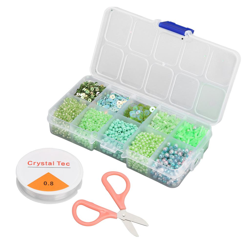 Jewelry Making Beads Set Different Shapes Colors Elastic Thread Scissors DIY Bracelet Necklace Accessories