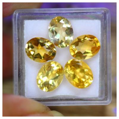 5 Pieces Box Pack Natural Citrine Faceted Oval Shape Loose Gemstone Lot For Jewelry Making Stone