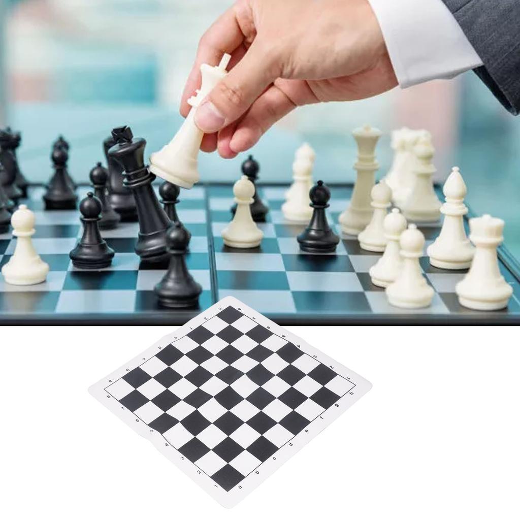 Chess Board Chessboard Only PU Portable Soft Standard 35x35cm for Travel Outdoor Camping