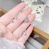 [Pink Meow Ring] Kitten Cat Claw Cartoon Cute Opening Ring Pink Zircon Stacked Wearing Girlfriend Ring Woman