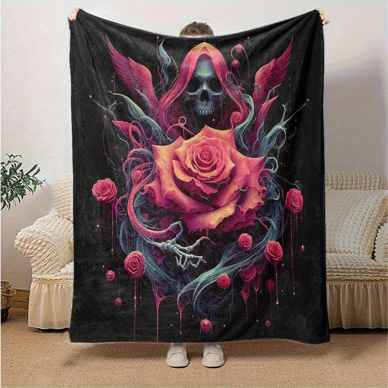1pc Gothic Rose Blanket