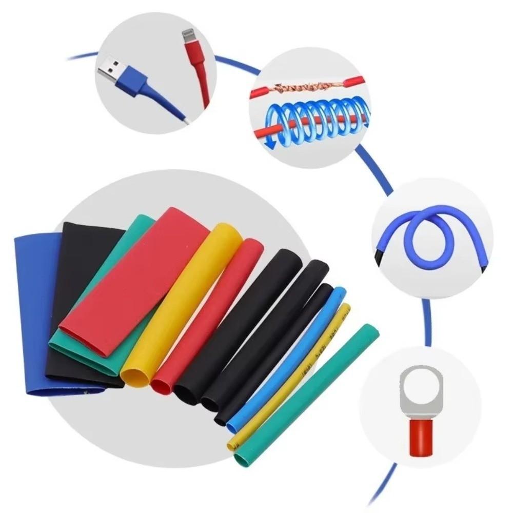 127/530Pcs Polyolefin Material Heat Shrink Tubing Sleeves Wire Shrinking Wrap  Electrical Connection