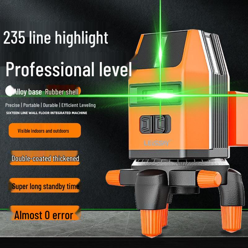 New German Precision Leise Spirit Level: Indoor/Outdoor Infrared, 2-5 Lines, Lightweight