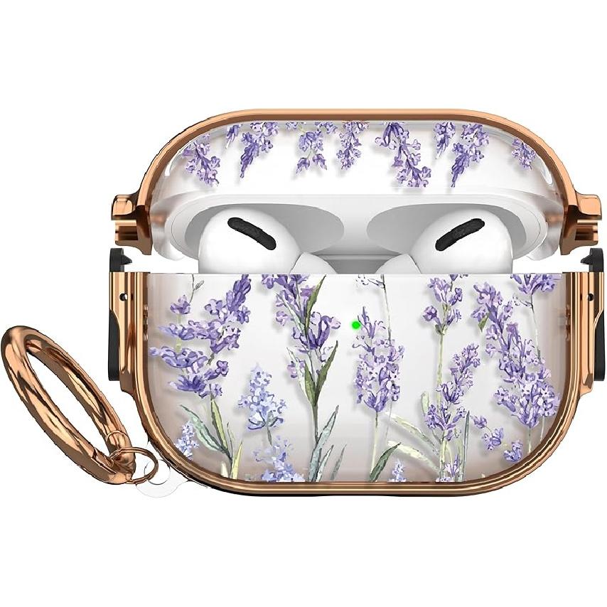 Maxjoy for AirPods Pro 3rd Generation Case with Lock, Flower AirPods Pro 3 Case Lock Protective Hard Cute AirPod Pro 3 Cover for Women Men with