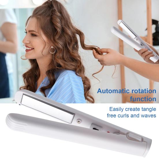 Alisador de cabelo USB portátil, aquecimento rápido, modelador de cachos elétrico, franjas de cabelo liso, mini modelador de cachos, ferramenta de viagem para mulheres