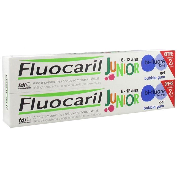 Dentifrice Gel - Fluocaril - Junior 6-12 Ans - Lot De 2 X 75ml - Renforce L'email - Goût Agréable