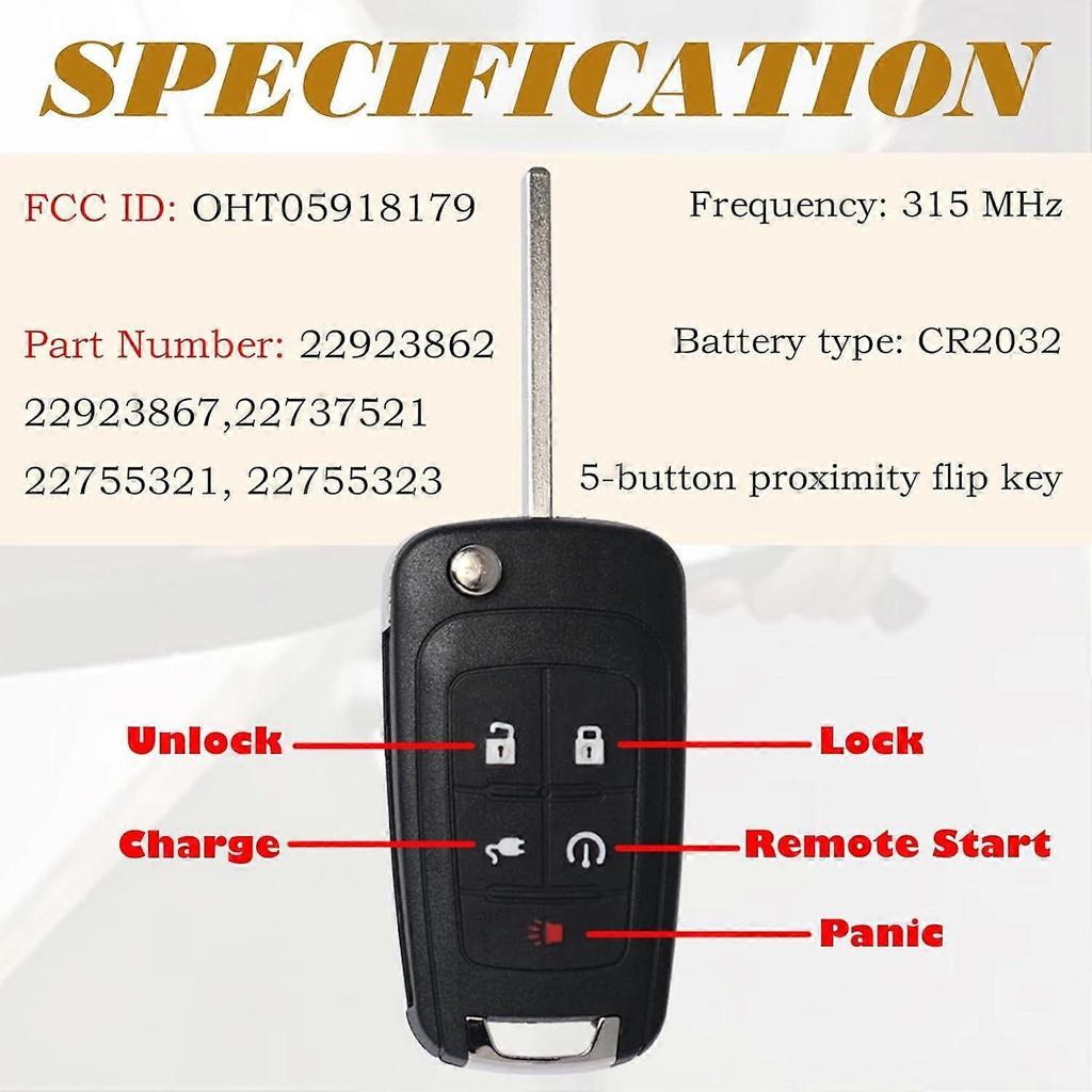 2025 Newest Car Key Fob Replacement Parts for Chevrolet Volt 2011 2012 2013 2014