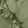 Footies för spädbarnsflickor 3M 6M 12M Enfärgade krusiduller Rundhals Långärmad Baby Jumpsuits Nyfödda Kläder Bodysuits med pannband