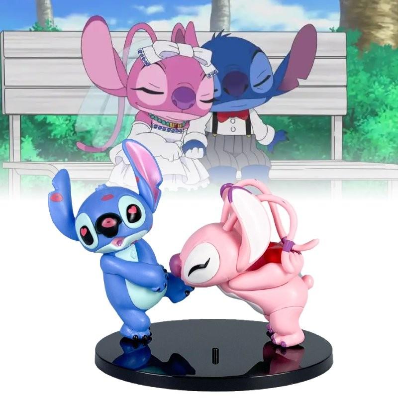Entzückende Anime Stitch Angel Paar Figuren Pvc Modelle Perfekt für Autodekoration