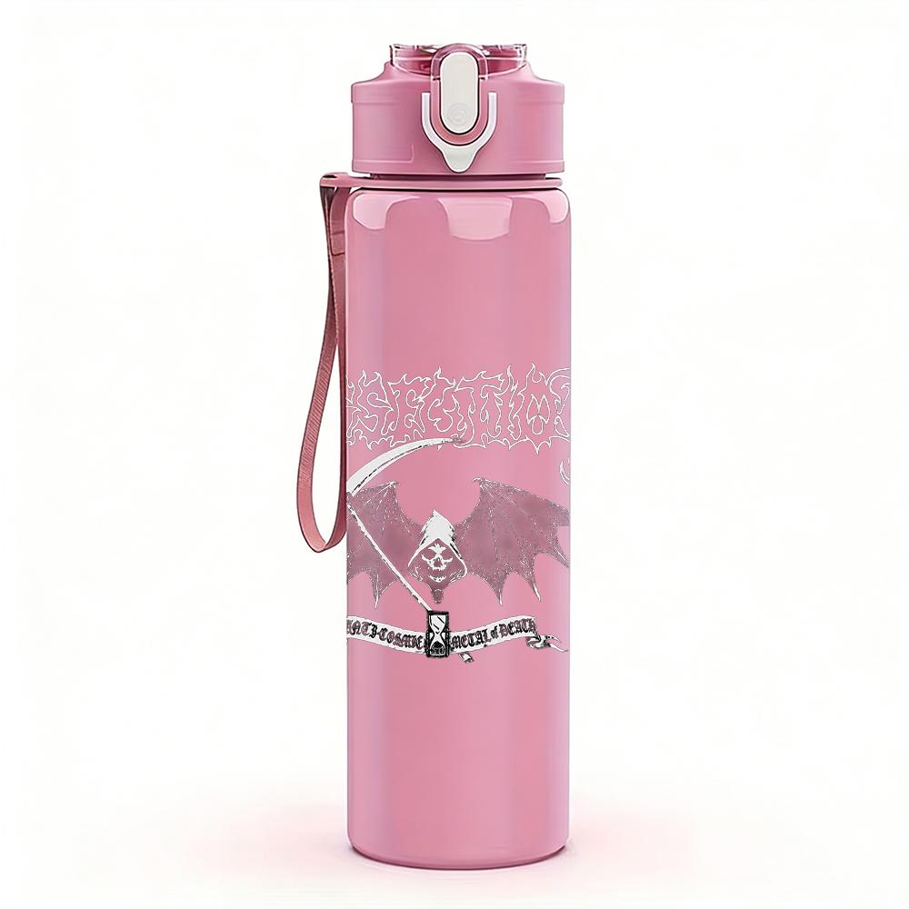 1PC White Eagle Wing Minimalist Silhouette Print 750ml Portable Sports Water Bottle Leakproof Gym Outdoor Travel Drink Cup