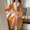 Female Autumn and Winter Warm Long Coral Velvet Thick Bath Bathrobes Nightgown Women Pajamas Shower Robe Bath Towels For Adults