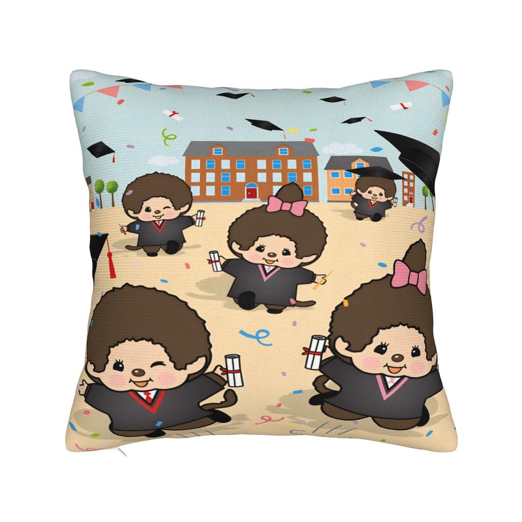 M-Monchhichis Pillowcases  Novelty Pillow Case For Sofa Car Home Decor Graphic Pillow Cover